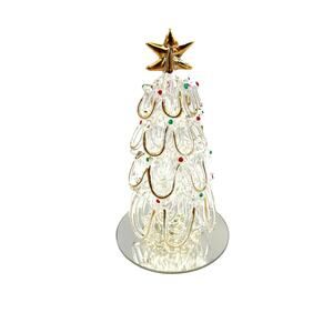 22 Karat Gold UG Hand Spun Sculpted Glass Christmas Tree 22k Gold